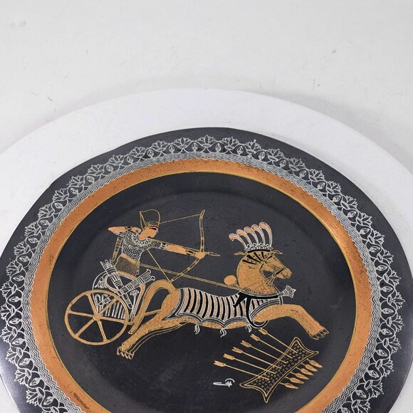 Handmade Egyptian Copper Plate With Chariot & Archer Design By El Shami - Picture 3 of 9
